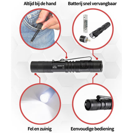 LED-Taschenlampe EDC5 - AAA - 1.000 Lumen - Wasserdicht