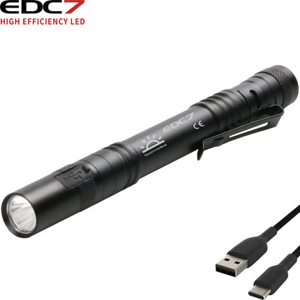 LED Flashlight EDC7 - 1,600 lumens - Rechargeable - Waterproof - Kubotan