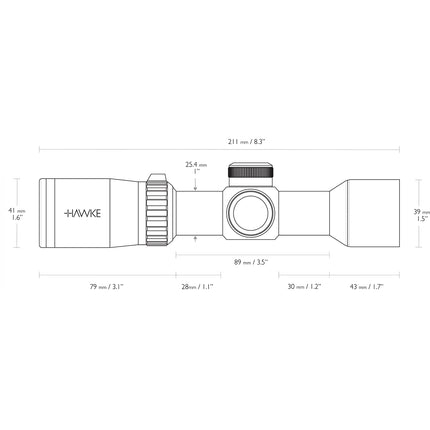 Crossbow Scope - Hawke XB1 1.5-5x32 - Up to 250 To 425 fps - Illuminated