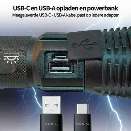 LASER Taschenlampe LEP20 - 1.100 Lumen - Wiederaufladbar - Wasserdicht