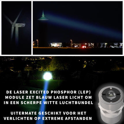 LASER Taschenlampe LEP20 - 1.100 Lumen - Wiederaufladbar - Wasserdicht