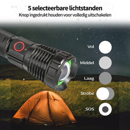 LASER Taschenlampe LEP20 - 1.100 Lumen - Wiederaufladbar - Wasserdicht
