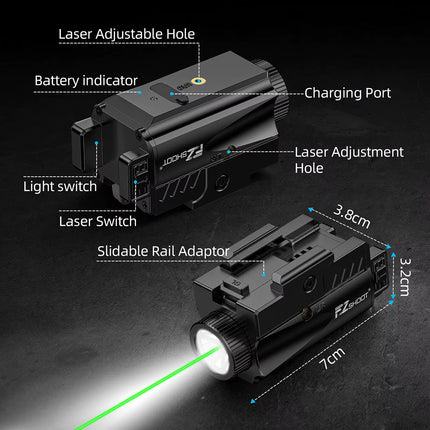 Lamp - Laser Green - Rechargeable - Left-Right Control - Picatinny