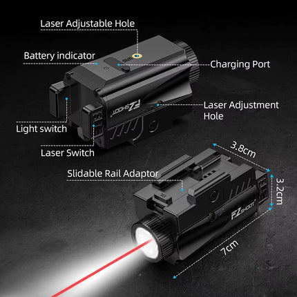 Light - Red Laser - Rechargeable - Left-Right Control - Picatinny