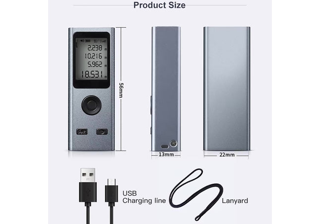 Laser Range Finder - Laser Distance Meter - LRF - 30 Meter - USB Rechargeable