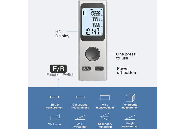 Laser Range Finder - Laser Distance Meter - LRF - 30 Meter - USB Rechargeable