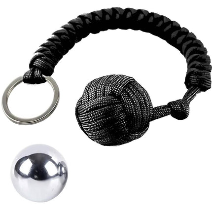 Monkey Ball Schlüsselanhänger - 24 cm - Stahlkugel - Schwarz