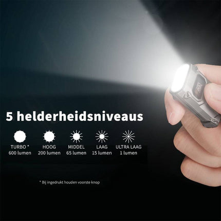 Nitecore TINI3 Sleutelhangerlamp - Oplaadbaar - Display - 600 Lumen - Zwart