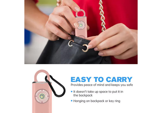 Personal Alarm - Panic Alarm - Keychain - 130 Decibels - USB Rechargeable - Black