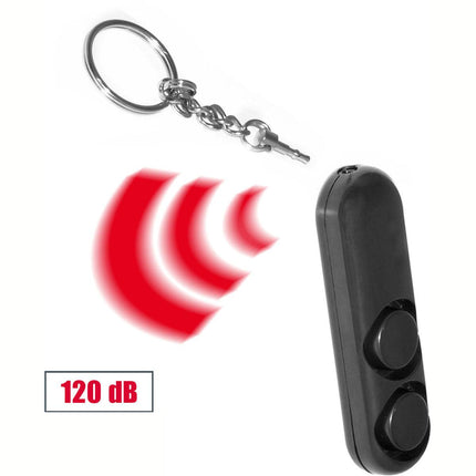 Personenalarm - Panikalarm - Schlüsselanhänger - 120 Dezibel - Schwarz